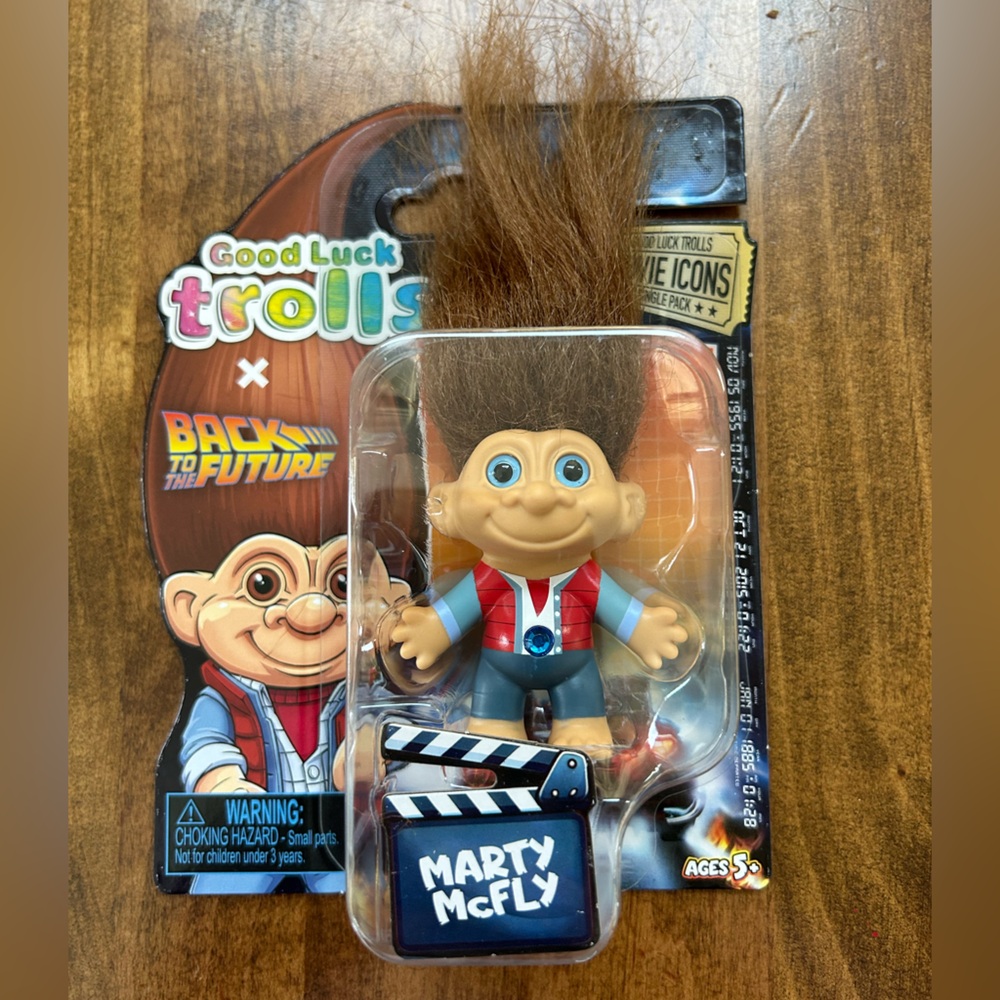 NIB Marty McFly Back to the Future Good Luck Treasure Troll